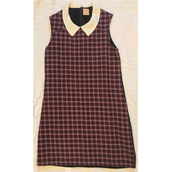 Zara Mini Peter Pan Collared Plaid Dress - Picture 1 of 4